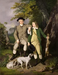 Portræt af en sportsmand med sin søn, 1779